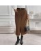 SLIT MIDI BROWN SKIRT